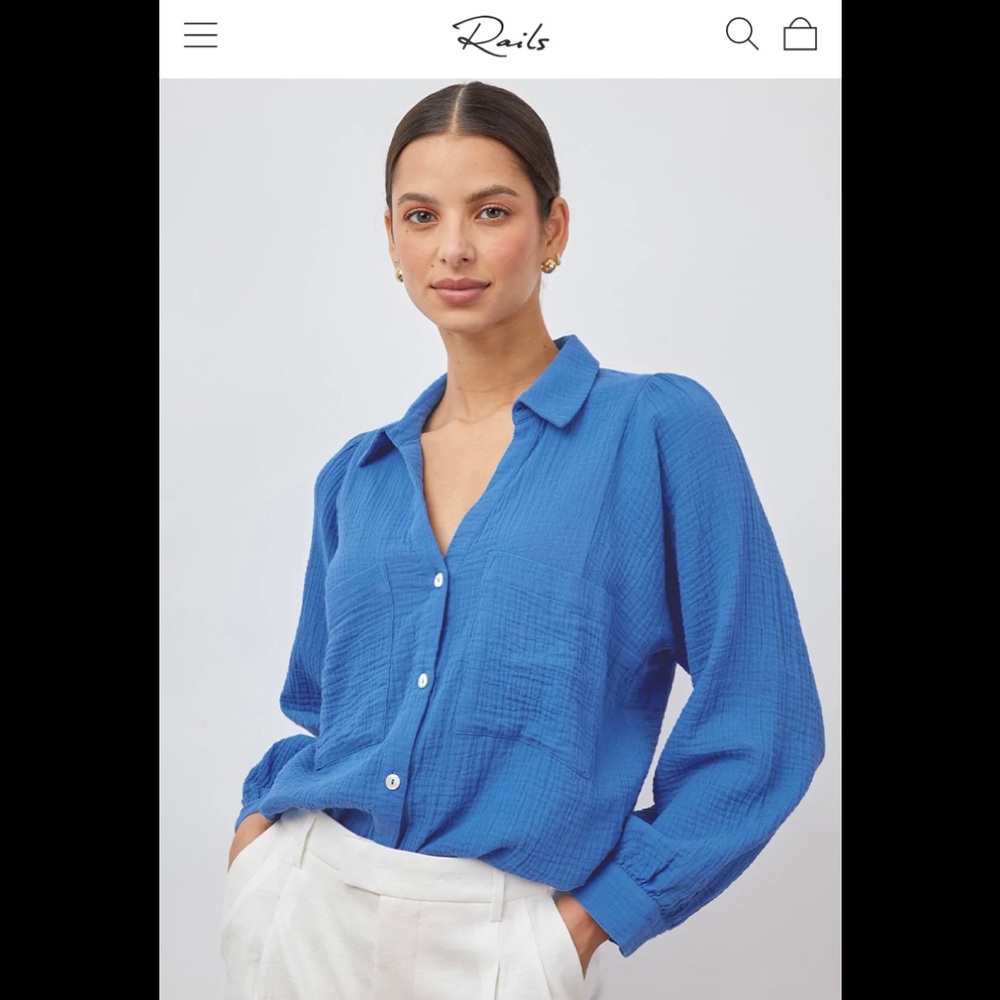 🍁NWT Rails Lauren button down shirt made from breezy cotton gauze🍁